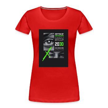 Design ohne Titel 1 - Frauen Premium Bio T-Shirt - Rot - Vorne - Mia (176cm)