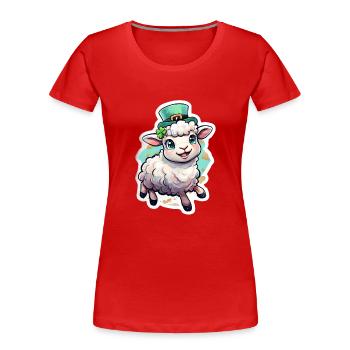 Cadeau de mouton pour la Saint-Patrick - T-shirt bio Premium Femme - rouge - Devant - Mia (176cm)