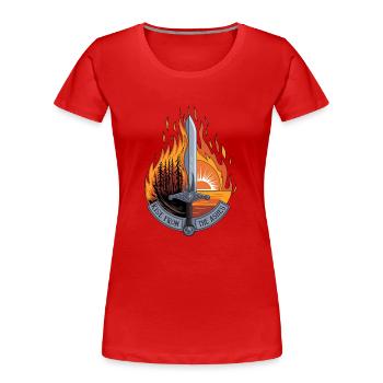 Rise From the Ashes – Phoenix Warrior Sword Art - Frauen Premium Bio T-Shirt - Rot - Vorne - Mia (176cm)