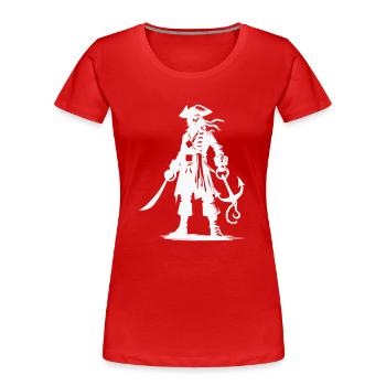 pirat - Frauen Premium Bio T-Shirt - Rot - Vorne - Mia (176cm)