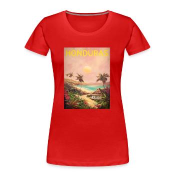 Honduras Stolz Herkunft Geschenk - Frauen Premium Bio T-Shirt - Rot - Vorne - Mia (176cm)