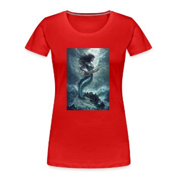 Meerjungfrau Legende Mythos Geschenk - Frauen Premium Bio T-Shirt - Rot - Vorne - Mia (176cm)