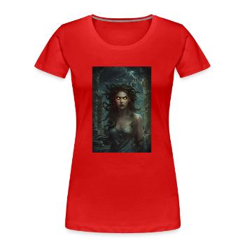 Medusa Mythologie Mythos Geschenk - Frauen Premium Bio T-Shirt - Rot - Vorne - Mia (176cm)