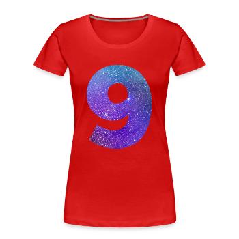 Galaxie Nummer 9 - Frauen Premium Bio T-Shirt - Rot - Vorne - Mia (176cm)