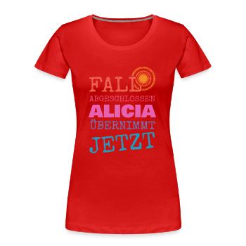 Alicia comme prénom - T-shirt bio Premium Femme - rouge - Devant - Mia (176cm)