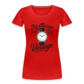 Un design idéal pour les horlogers et les collectionneurs de montres - T-shirt bio Premium Femme - rouge - Devant - Mia (176cm)