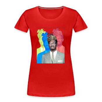 Patrice Lumumba - Frauen Premium Bio T-Shirt - Rot - Vorne - Mia (176cm)