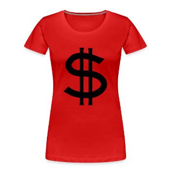 dollar sign - Frauen Premium Bio T-Shirt - Rot - Vorne - Mia (176cm)
