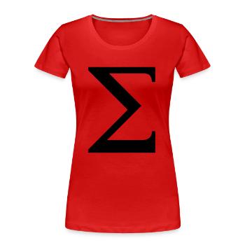 Sigma greek alphabet - Frauen Premium Bio T-Shirt - Rot - Vorne - Mia (176cm)
