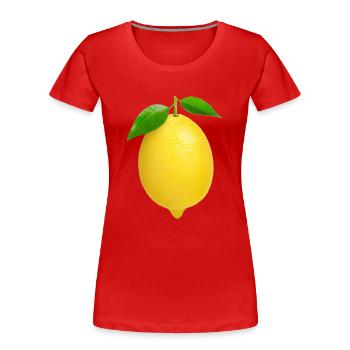 Zitrone - Frauen Premium Bio T-Shirt - Rot - Vorne - Mia (176cm)