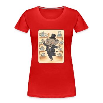 Tanzender Elefant im Porzellanladen - Frauen Premium Bio T-Shirt - Rot - Vorne - Mia (176cm)