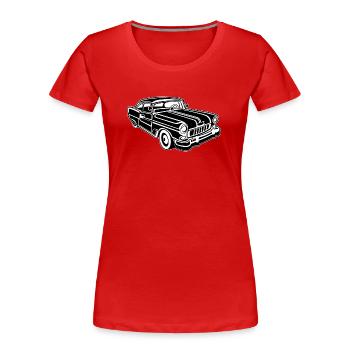 Chevy Cadilac / Muscle Car 02_schwarz weiß - Frauen Premium Bio T-Shirt - Rot - Vorne - Mia (176cm)