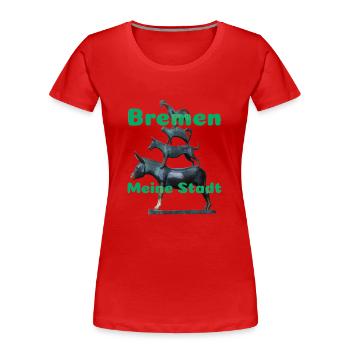 Brême - T-shirt bio Premium Femme - rouge - Devant - Mia (176cm)