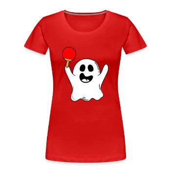 tischtennis ping pong tischtennis zu halloween - Frauen Premium Bio T-Shirt - Rot - Vorne - Mia (176cm)
