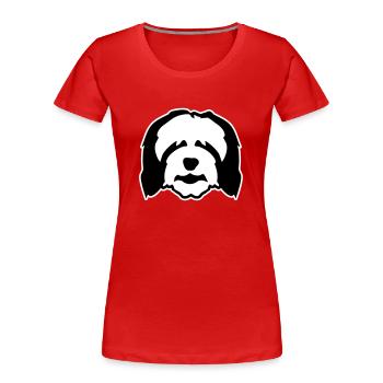Bearded Collie - T-shirt bio Premium Femme - rouge - Devant - Mia (176cm)