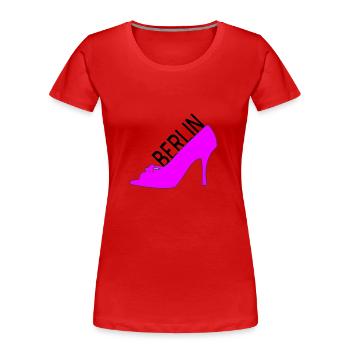 Berlin - Frauen Premium Bio T-Shirt - Rot - Vorne - Mia (176cm)