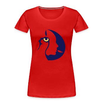 Chamane (œil droit) - T-shirt bio Premium Femme - rouge - Devant - Mia (176cm)