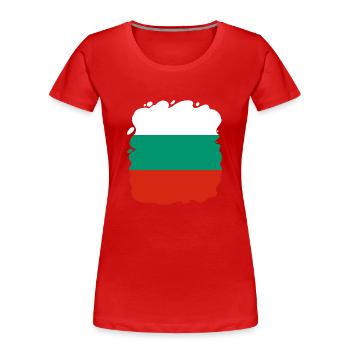 Drapeau bulgare Drapeau bulgare Sables d’or - T-shirt bio Premium Femme - rouge - Devant - Mia (176cm)