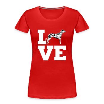 Dalmatiner - Frauen Premium Bio T-Shirt - Rot - Vorne - Mia (176cm)