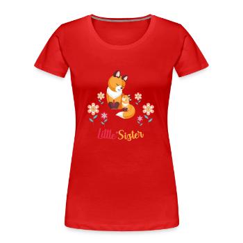 Little sister - fox siblings - T-shirt bio Premium Femme - rouge - Devant - Mia (176cm)
