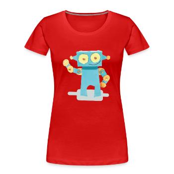 Rotot - T-shirt bio Premium Femme - rouge - Devant - Mia (176cm)