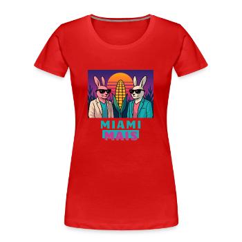Maïs de Miami - T-shirt bio Premium Femme - rouge - Devant - Mia (176cm)