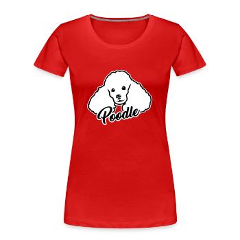 Pudel - Frauen Premium Bio T-Shirt - Rot - Vorne - Mia (176cm)