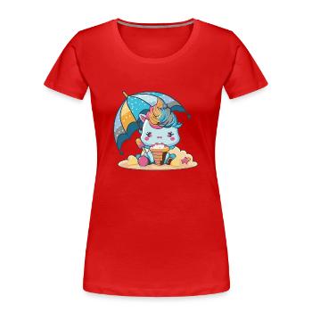 Unicorn essentials - a must-have for the summer - Women's Premium Organic T-Shirt - red - Front - Mia (176cm)