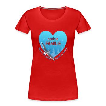 coolste Familie - Frauen Premium Bio T-Shirt - Rot - Vorne - Mia (176cm)