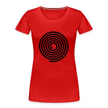 Modèle de vecteur de modèle de spirales - T-shirt bio Premium Femme - rouge - Devant - Mia (176cm)