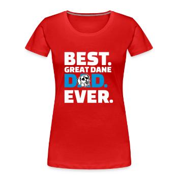 Great Dane - Women's Premium Organic T-Shirt - red - Front - Mia (176cm)