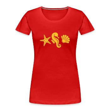 Coquillage - T-shirt bio Premium Femme - rouge - Devant - Mia (176cm)