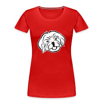 Havaneser - Frauen Premium Bio T-Shirt - Rot - Vorne - Mia (176cm)