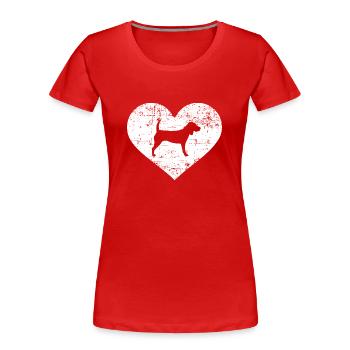 Beagle - Frauen Premium Bio T-Shirt - Rot - Vorne - Mia (176cm)
