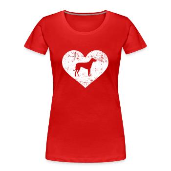 Rhodesian Ridgeback - Frauen Premium Bio T-Shirt - Rot - Vorne - Mia (176cm)