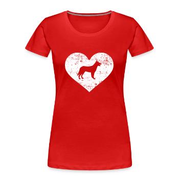 Berger - T-shirt bio Premium Femme - rouge - Devant - Mia (176cm)