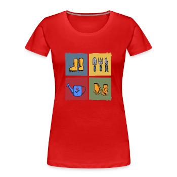 garten kleingarten erntezeit gartenarbeit - Frauen Premium Bio T-Shirt - Rot - Vorne - Mia (176cm)