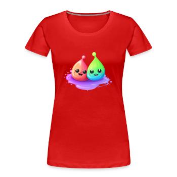 Two cheerful slimes - Women's Premium Organic T-Shirt - red - Front - Mia (176cm)