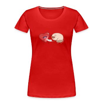Herz und Verstand - Frauen Premium Bio T-Shirt - Rot - Vorne - Mia (176cm)