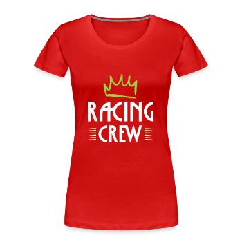 Racing Crew - Frauen Premium Bio T-Shirt - Rot - Vorne - Mia (176cm)