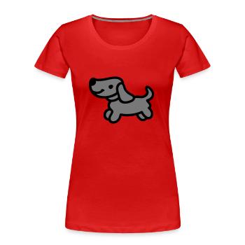 Chien mignon - T-shirt bio Premium Femme - rouge - Devant - Mia (176cm)