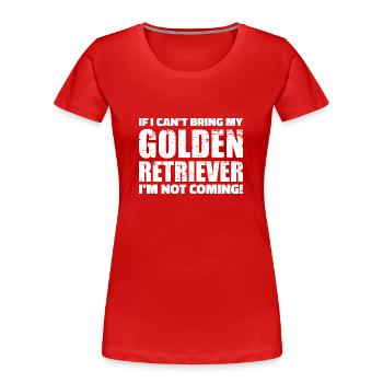 Golden Retriever - Frauen Premium Bio T-Shirt - Rot - Vorne - Mia (176cm)