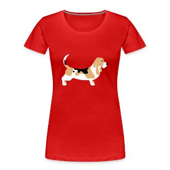 Basset Hound - Women's Premium Organic T-Shirt - red - Front - Mia (176cm)