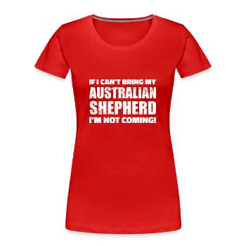 Australian shepherd - T-shirt bio Premium Femme - rouge - Devant - Mia (176cm)