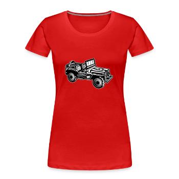 Off-road vehicle / Jeep SUV 01_black white - Women's Premium Organic T-Shirt - red - Front - Mia (176cm)