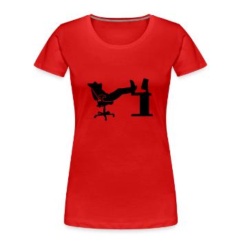 Office - Women's Premium Organic T-Shirt - red - Front - Mia (176cm)