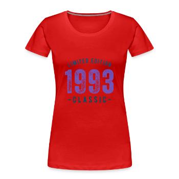 LIMITED EDITION 1993 NOIR - T-shirt bio Premium Femme - rouge - Devant - Mia (176cm)