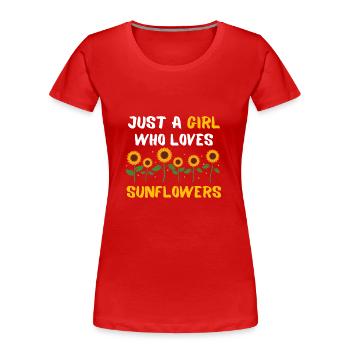 Garden Flowers Flower Girl Gift Sunflower - Women's Premium Organic T-Shirt - red - Front - Mia (176cm)