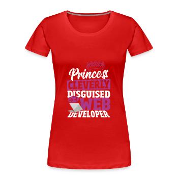 Developer Computer Geek HTML Programmer Daughter - Frauen Premium Bio T-Shirt - Rot - Vorne - Mia (176cm)