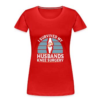 Knieoperation Knie Operation OP - Frauen Premium Bio T-Shirt - Rot - Vorne - Mia (176cm)